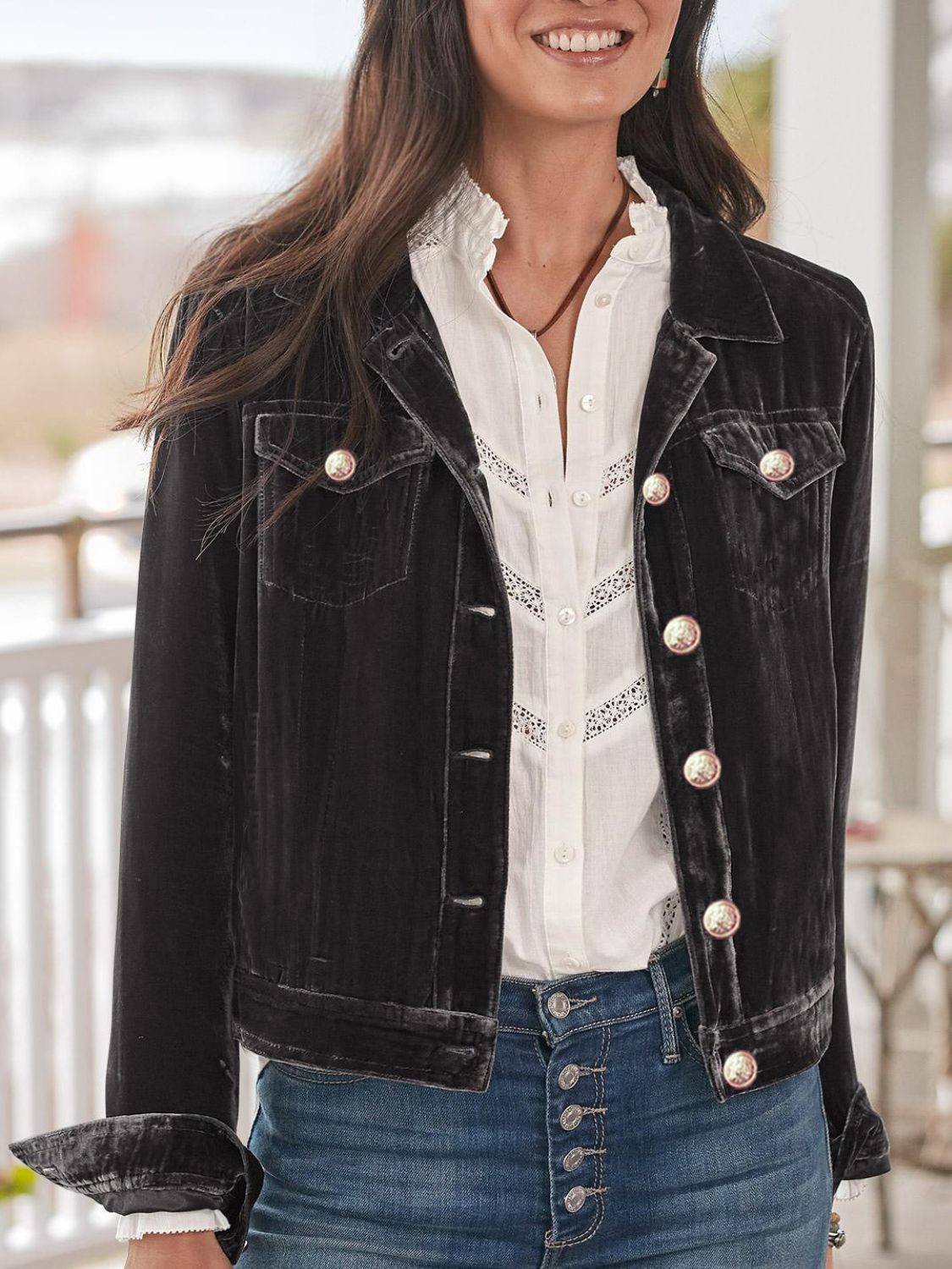 Long Sleeve Jacket with Chest Pockets: NEWYORKLISTED STYLE COLLECTION - NEWYORKLISTED