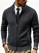 NEWYORKLISTED ATLAS MEN'S COLLECTION – Men's geometric full-zip cardigan, product image 1