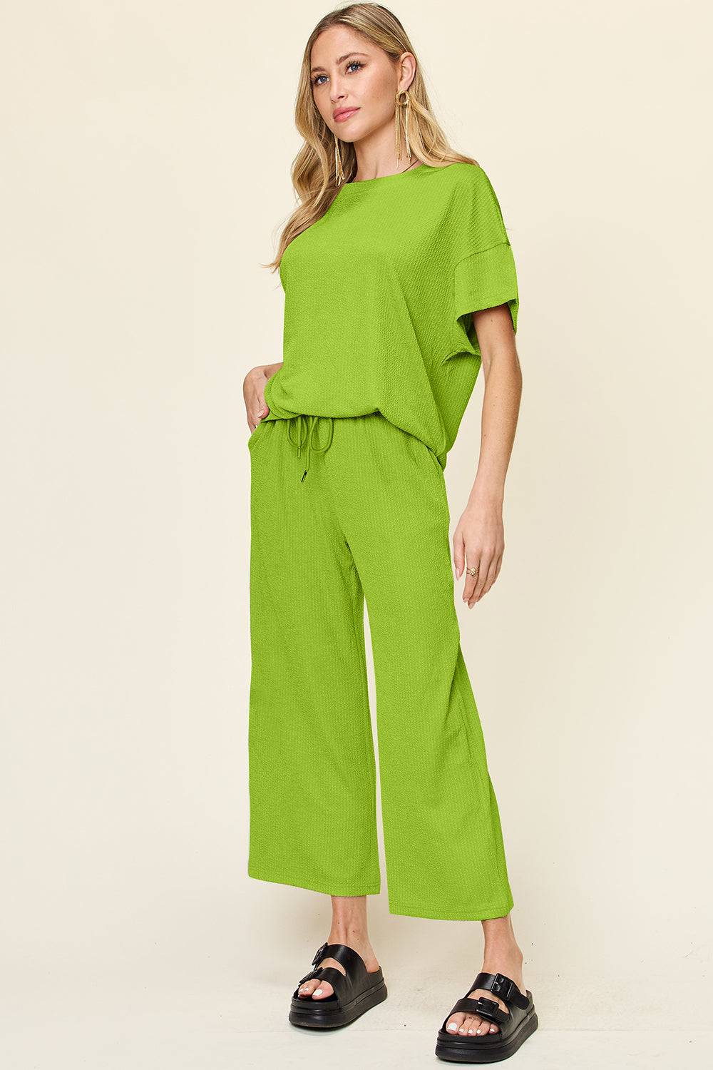 NYLD Short Sleeve T-Shirt and Wide Leg Pants - NEWYORKLISTED