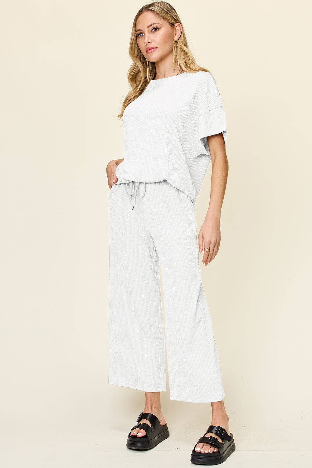 NYLD Short Sleeve T-Shirt and Wide Leg Pants - NEWYORKLISTED