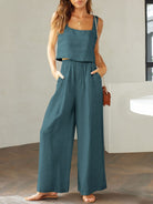 NYLD: Square Neck Top and Wide Leg Pants Set - NEWYORKLISTED