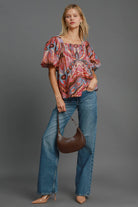 NEWYORKLISTED STYLE COLLECTION: Abstract Print Puff Sleeve Blouse - NEWYORKLISTED