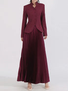 NEWYORKLISTED STYLE COLLECTION two-piece pleated skirt and button-up blouse set