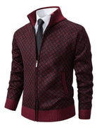 NEWYORKLISTED ATLAS MEN'S COLLECTION – Men's geometric full-zip cardigan, product image 9