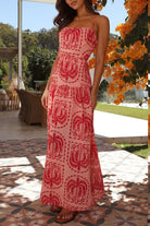 Printed Halter Neck Maxi Dress - NEWYORKLISTED