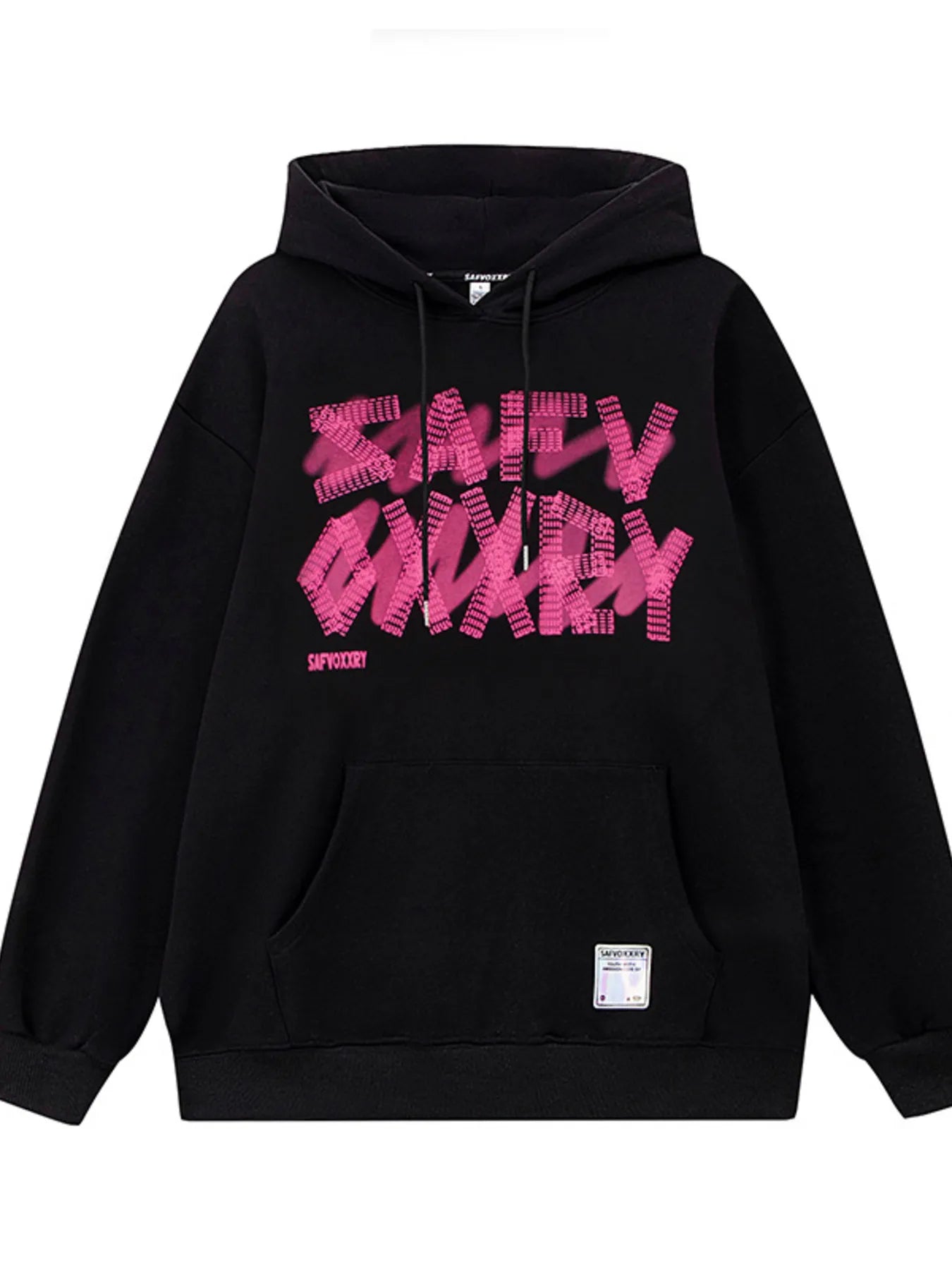 NEWYORKLISTED ATLAS MEN'S COLLECTION: Graffiti Spray Paint Graphic Hoodie with Drawstring Hood in Black