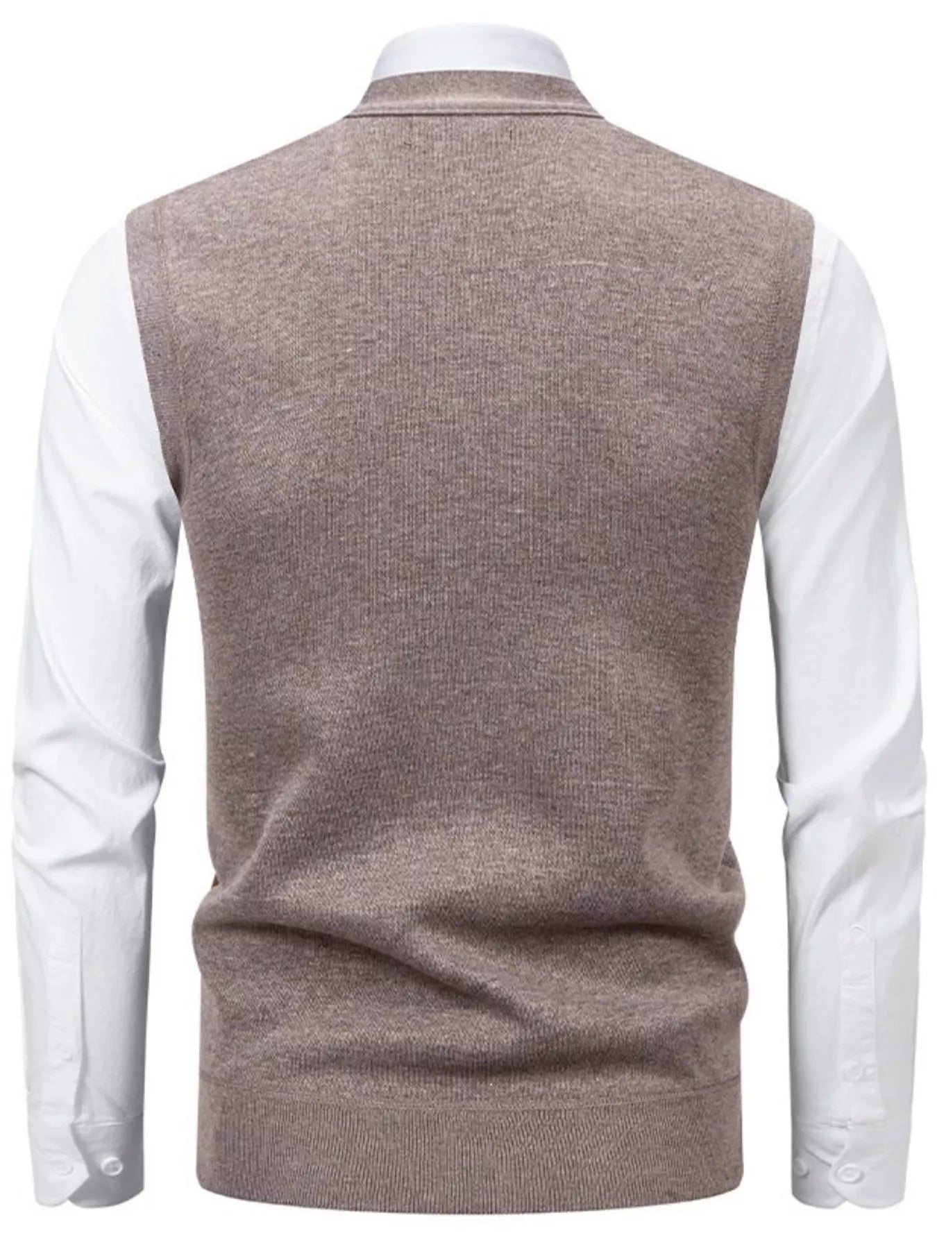 NEWYORKLISTED ATLAS MEN'S COLLECTION – Men's argyle V-neck button-down cardigan vest, product image 3