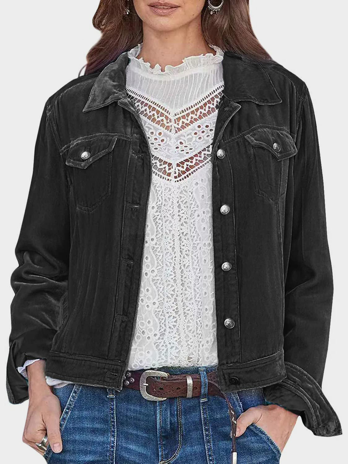 Long Sleeve Jacket with Chest Pockets: NEWYORKLISTED STYLE COLLECTION - NEWYORKLISTED