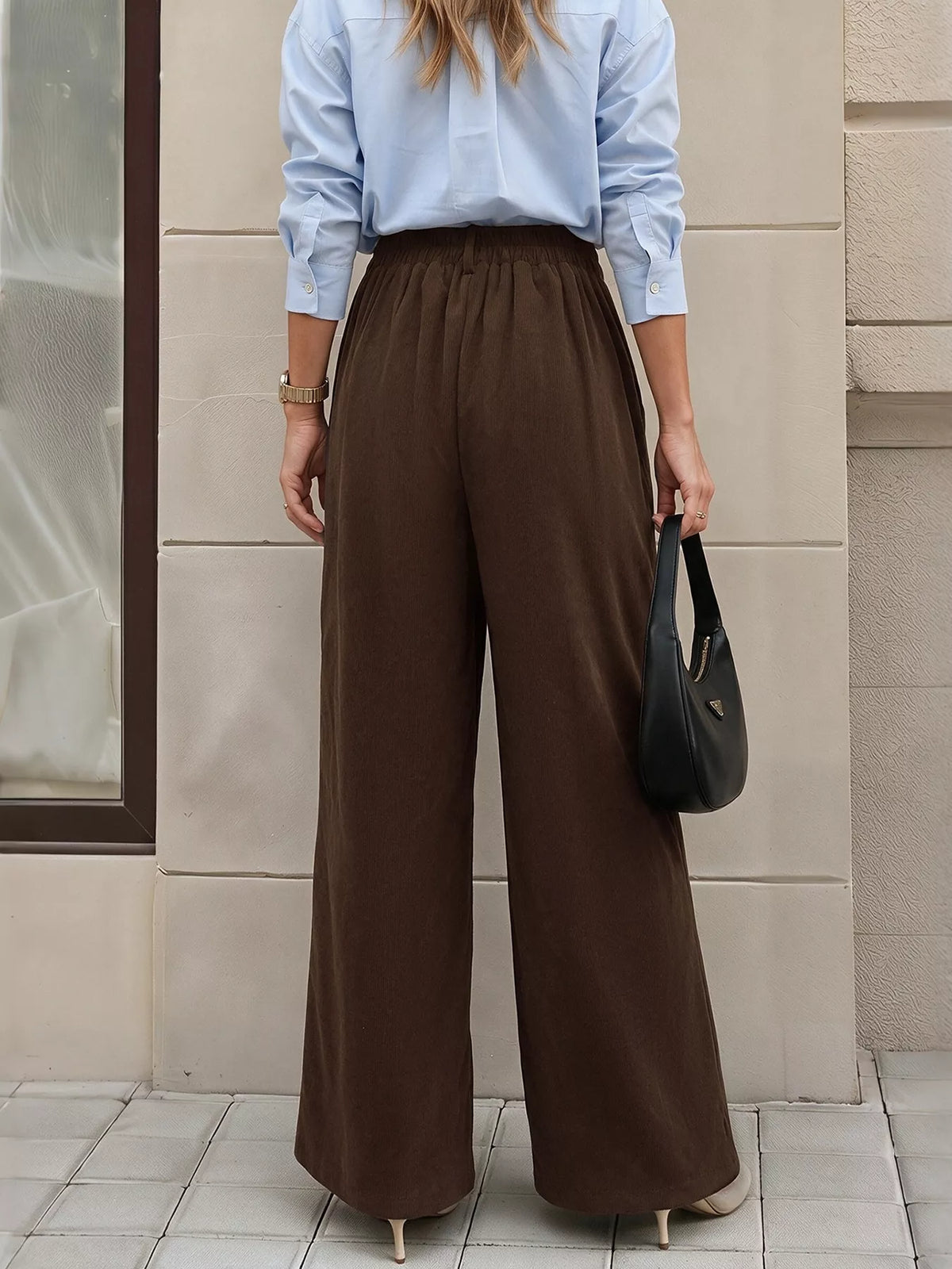 NEWYORKLISTED STYLE COLLECTION:   Women's Casual Pleated Brown Pants
