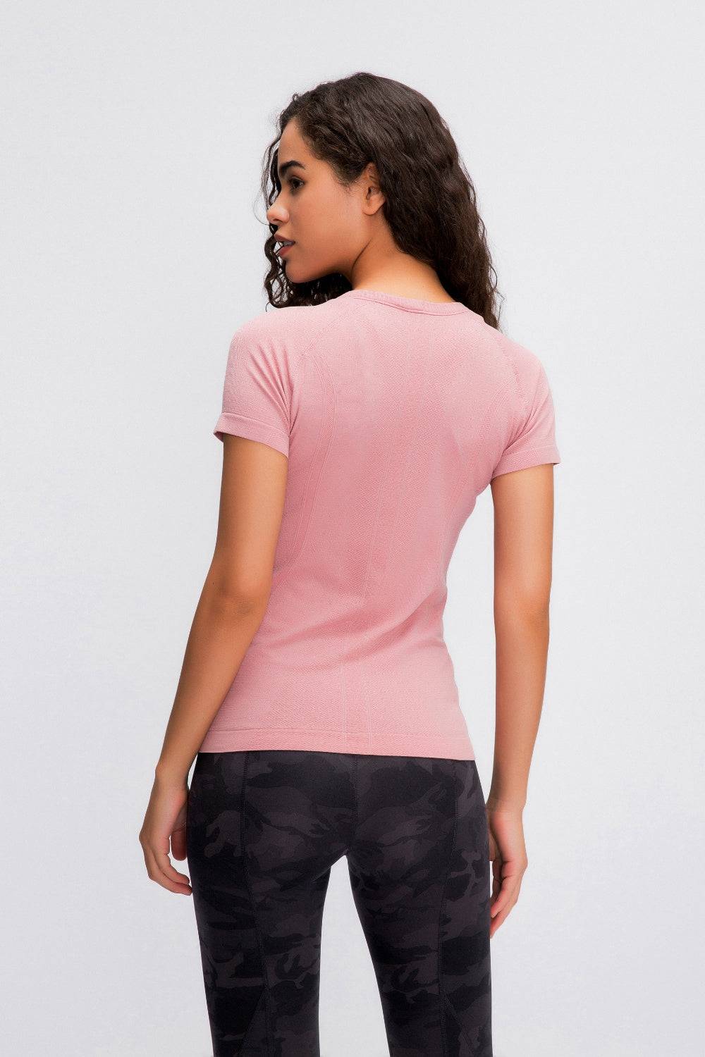 Millennia Round Neck Short Sleeve Active T-Shirt - NEWYORKLISTED