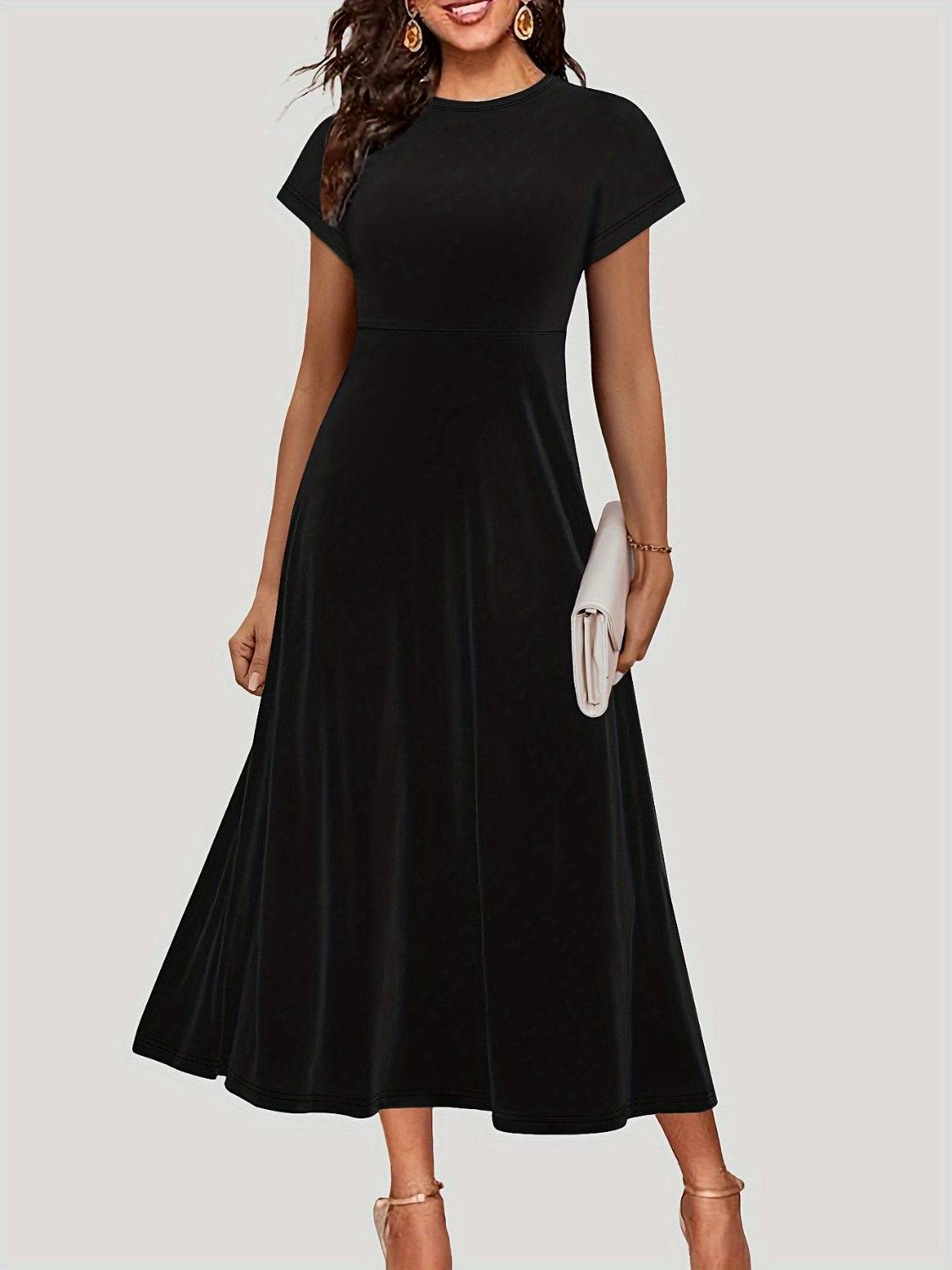 NYLD Short Sleeve Midi Dress - NEWYORKLISTED
