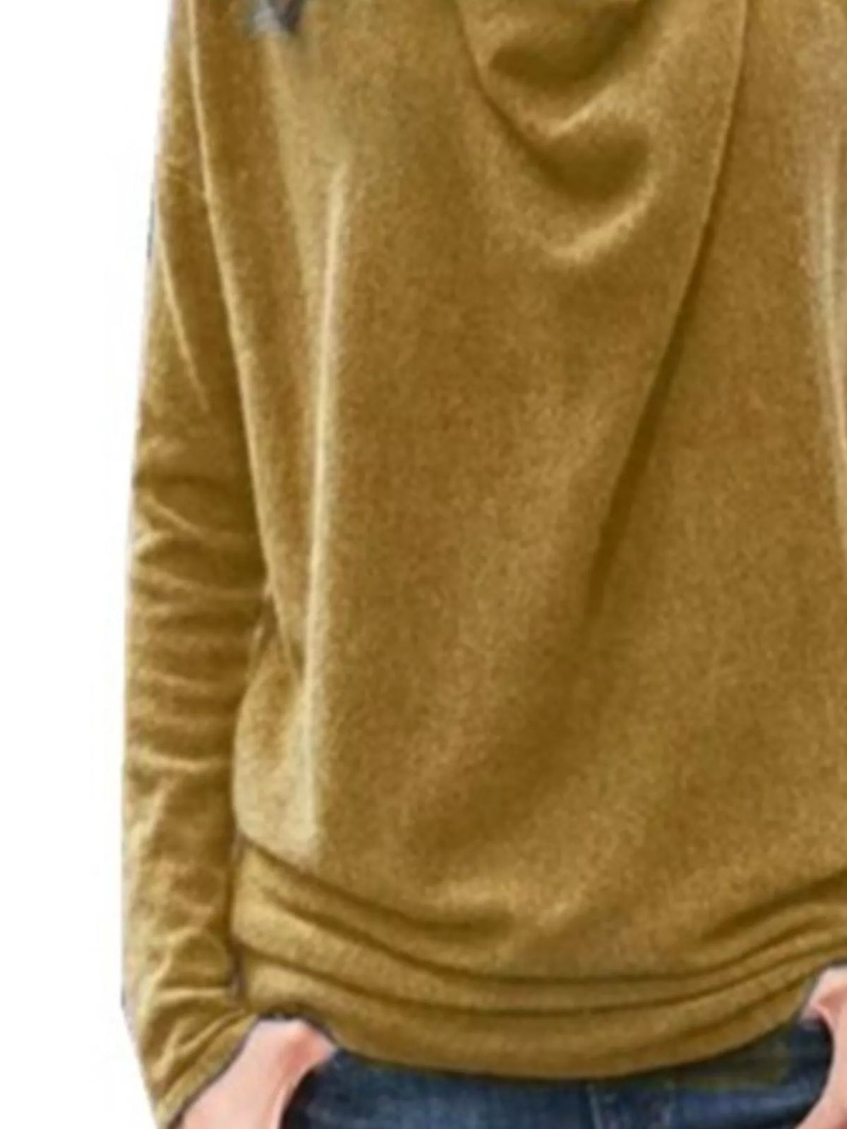 NEWYORKLISTED STYLE COLLECTION: Close-up of a mustard yellow long-sleeve shirt with a brand logo on a white background