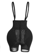 NEWYORKLISTED Intimate Apparel: Black high-waisted shapewear with straps on a white background