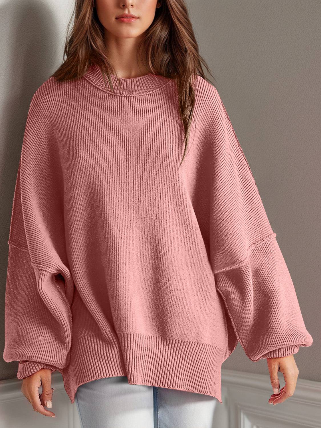 NEWYORKLISTED STYLE COLLECTION: Round Neck Long Sleeve Sweater - NEWYORKLISTED