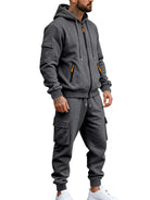 NEWYORKLISTED ATLAS MEN'S COLLECTION – Men's zip-up hoodie and cargo pants two-piece set, product image 11
