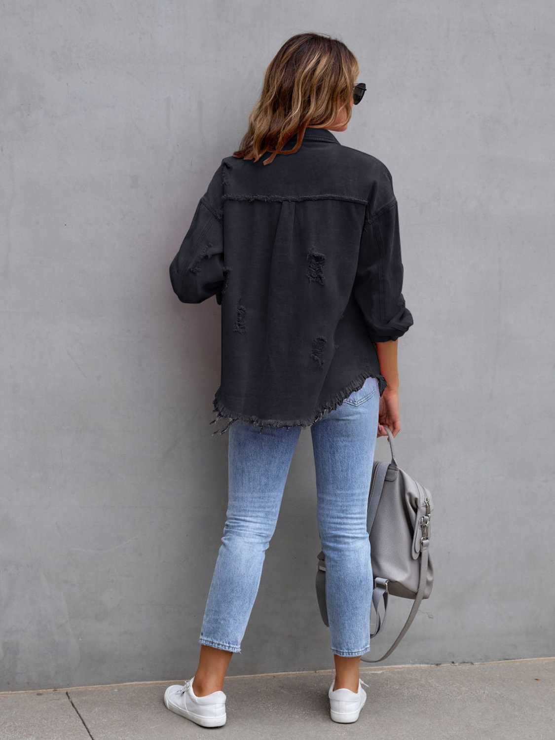NEWYORKLISTED STYLE COLLECTION: Distressed Color Pop Denim Jacket - NEWYORKLISTED