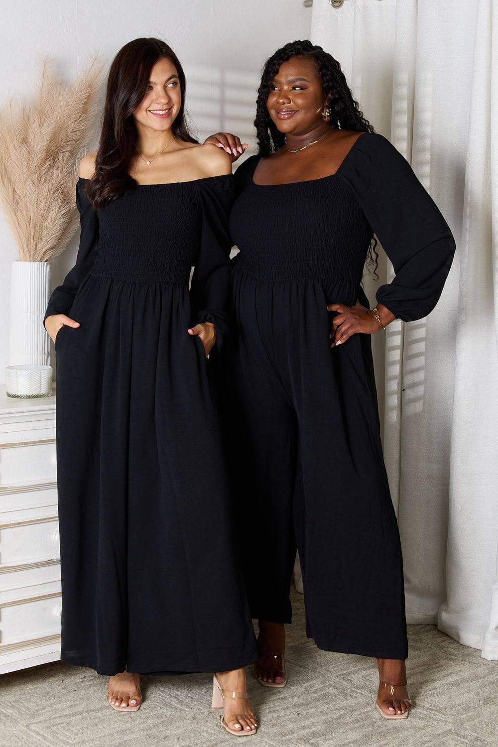 NEWYORKLISTED STYLE COLLECTION: Effortless Elegance Square Neck Jumpsuit with Pockets - NEWYORKLISTED