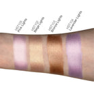 NEWYORKLISTED Cosmetic Collection: Color swatches on a arm with labels for HST103 Pink Lights, HST102 Beige Lights, HST103 Bronze Lights, and HST104 Lavender Lights.