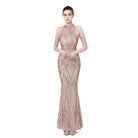 Backless Lace Evening Dress Women Party Long Wear Sequin Fishtail Silk Sexy Dresses Gowns for Women Evening Dresses Elegant - NEWYORKLISTED