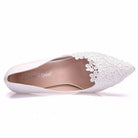 White Lace High Heels Wedding Shoes Bride Party Shoes Women Pumps  Paltform Ladies Sandals Bridal Shoes Ankle Strap Wedges - NEWYORKLISTED