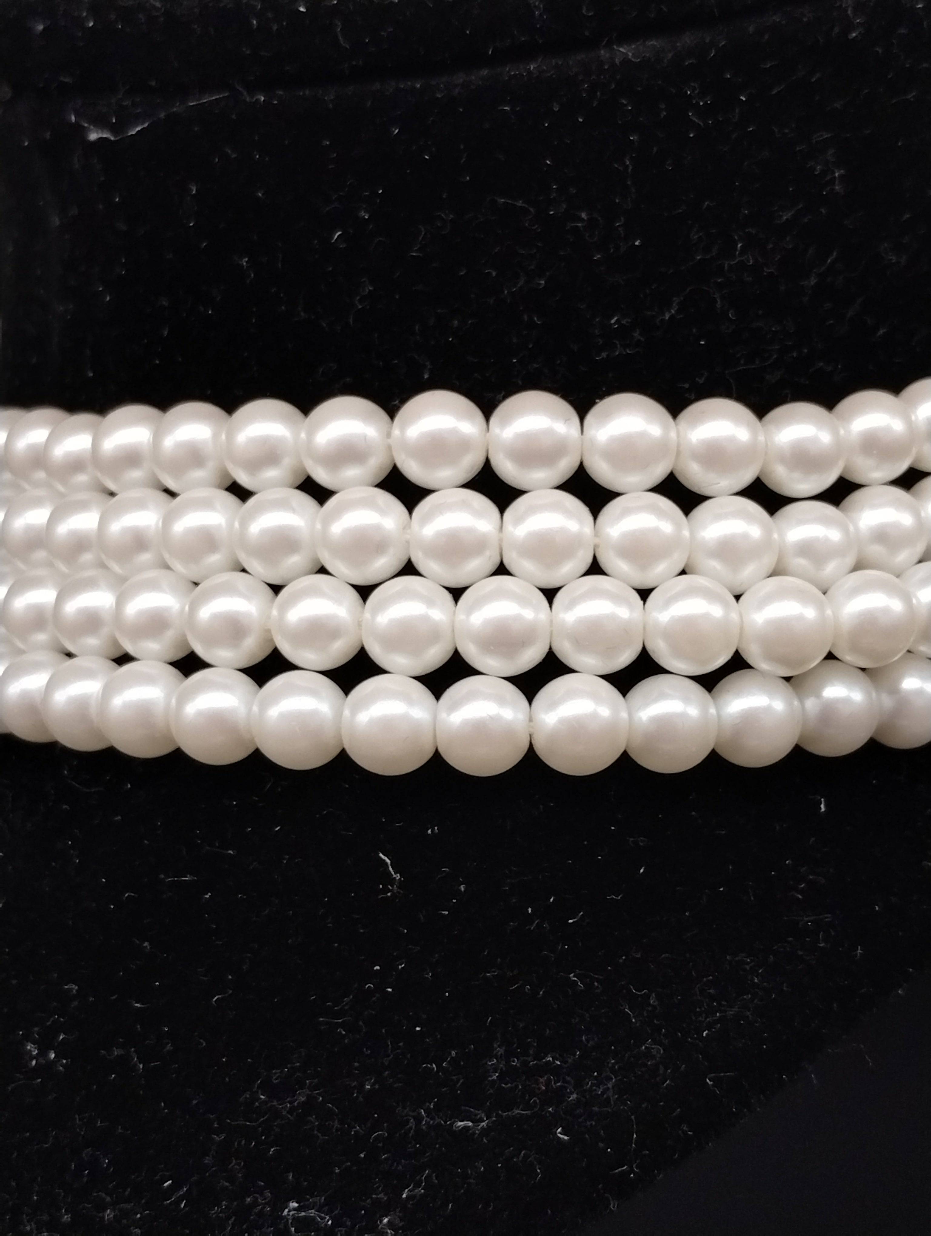 NEWYORKLISTED - Vintage Four Strand Simulated Pearl Necklace - NEWYORKLISTED