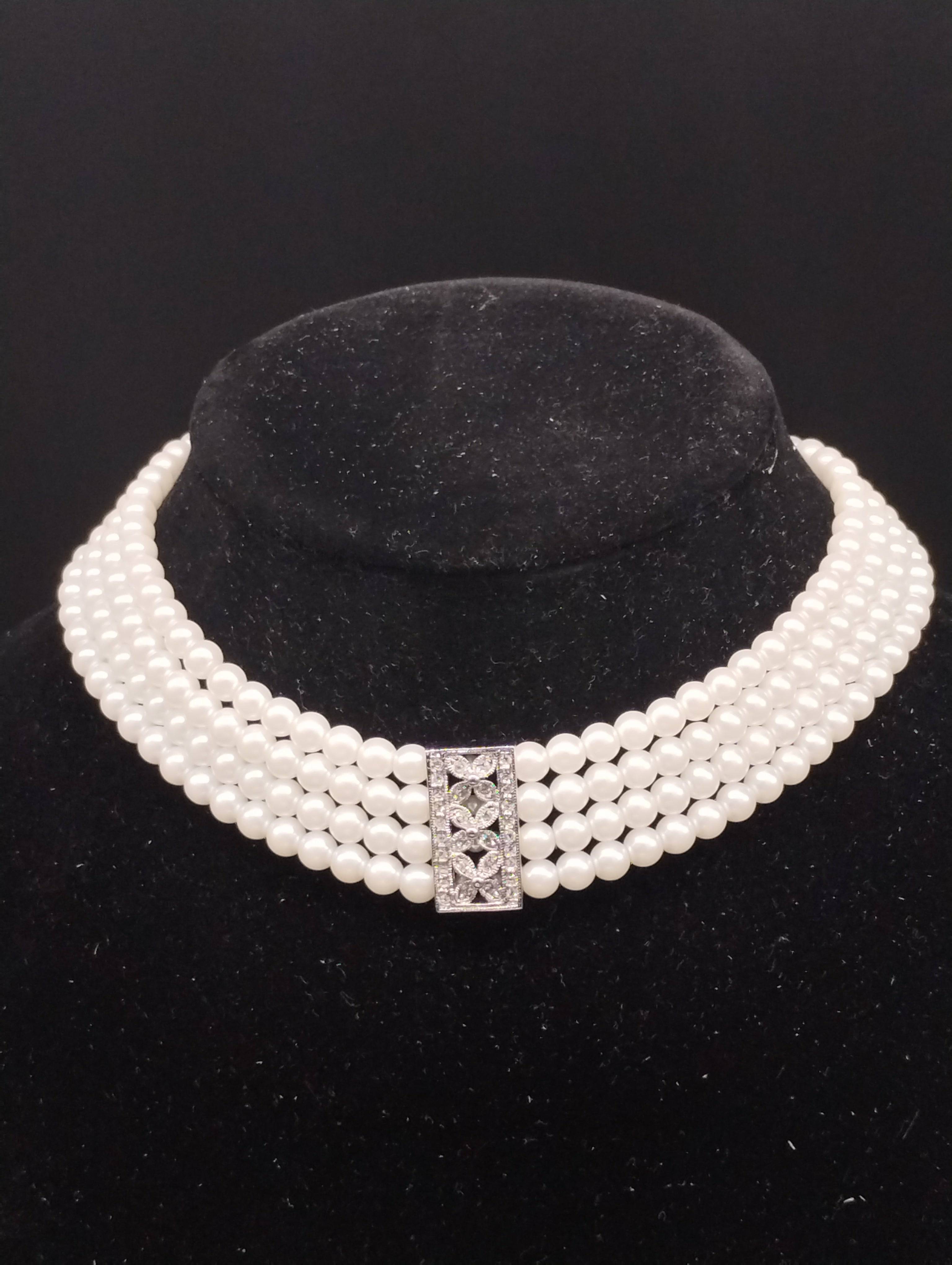 NEWYORKLISTED - Vintage Four Strand Simulated Pearl Necklace - NEWYORKLISTED