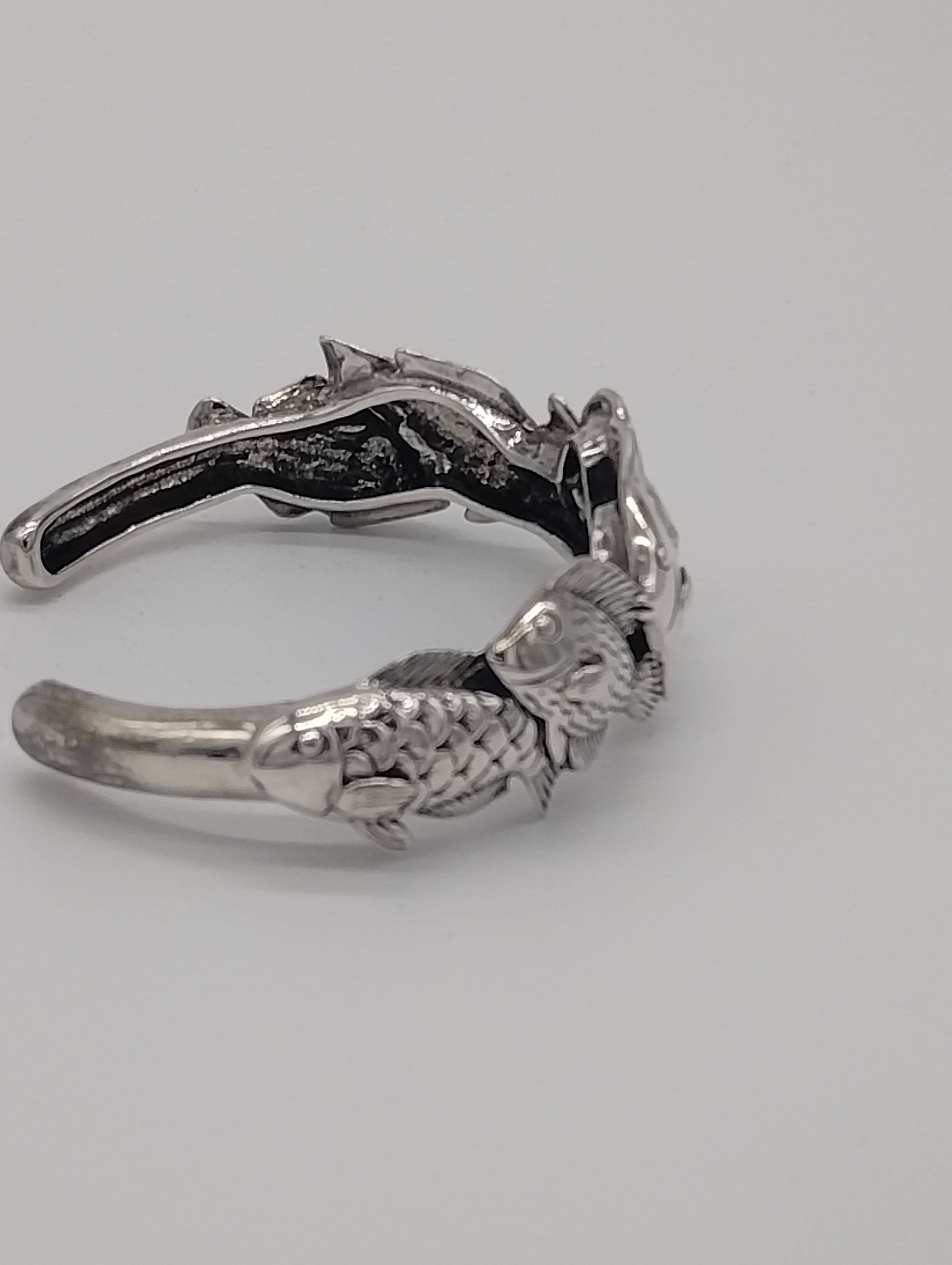 NEWYORKLISTED - Exquisite Vintage Sterling Silver Fish Bracelet! - NEWYORKLISTED