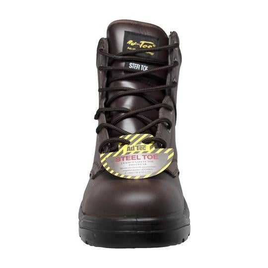 Men's 6" Brown Steel Toe Work Leather Boots-4