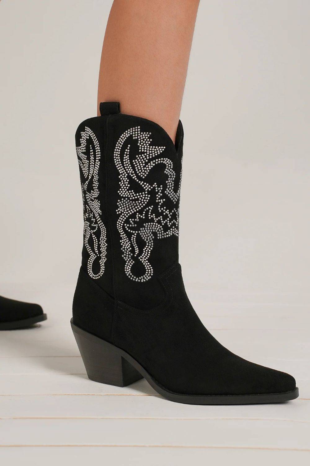 NEWYORKLISTED STYLE COLLECTION: Fashion Rhinestone Detail Point Toe Boots - NEWYORKLISTED