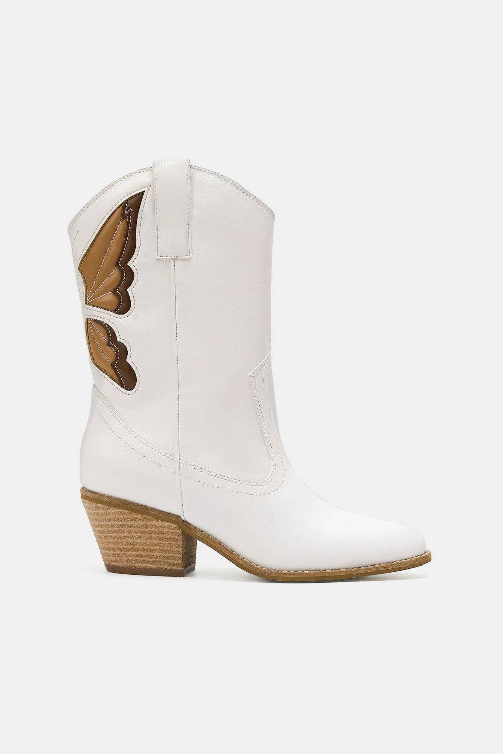 NEWYORKLISTED STYLE COLLECTION: White Fashion Butterfly Cut Detail Point Toe Boots - NEWYORKLISTED