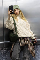 NEWYORKLISTED STYLE COLLECTION:  Fleece Half Zip Cable Pattern Sweater - NEWYORKLISTED