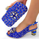 Ladies Italian Leather Shoe and Bag Set Blue Color Italian Shoe With Matching Bag Set 2022 Nigerian Shoes and Bag Set for Party - NEWYORKLISTED