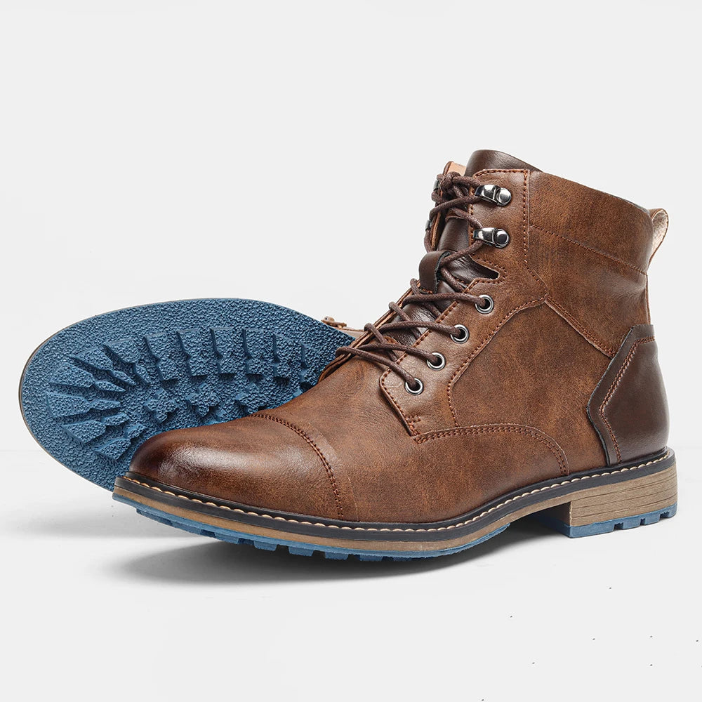 Retro Boots Men Brand 2025 Fashion Comfortable Boots Leather - NEWYORKLISTED