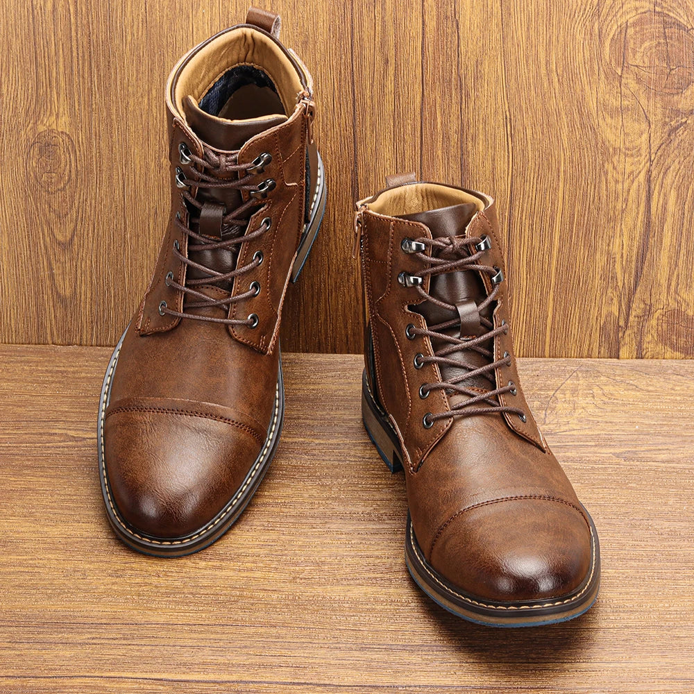 Retro Boots Men Brand 2025 Fashion Comfortable Boots Leather - NEWYORKLISTED