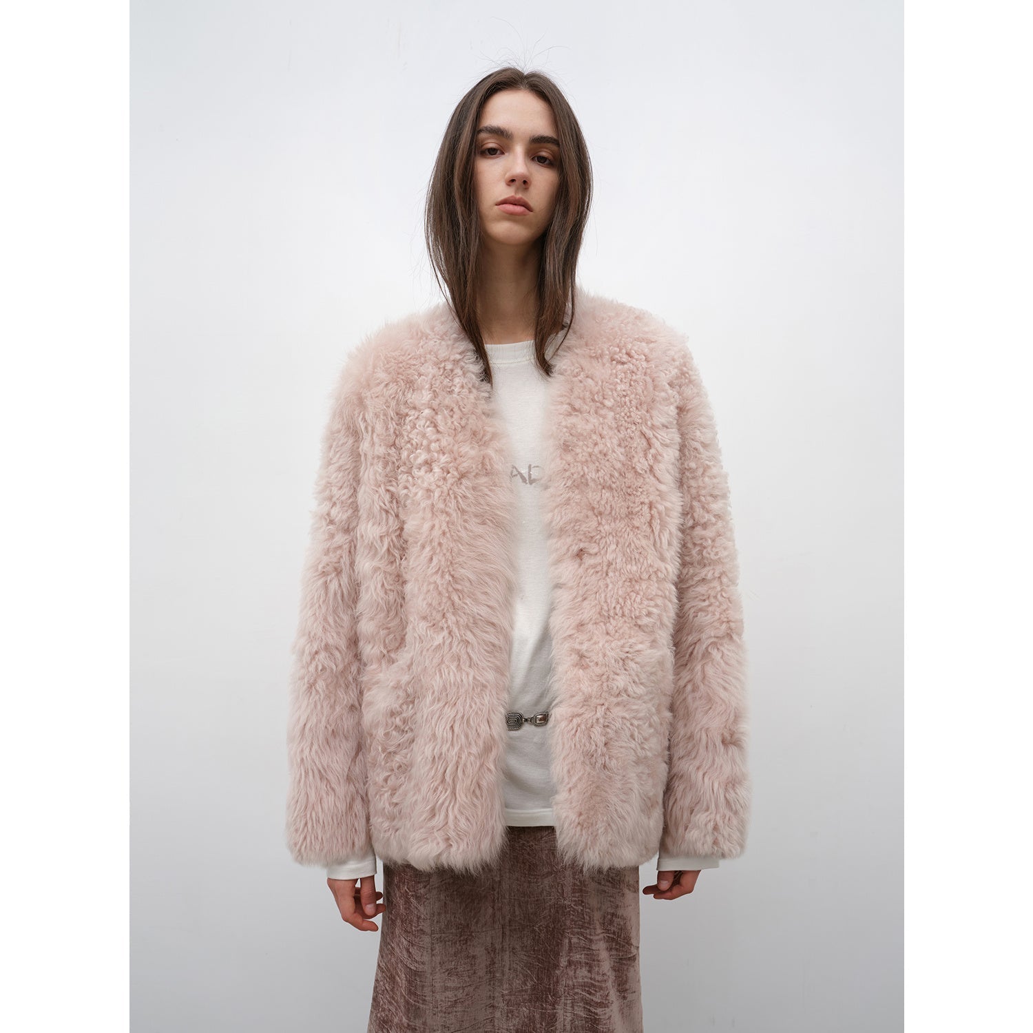 Castle Dusk Fashionable Casual V-Neck Italian Tuscan Sheepskin Coat - NEWYORKLISTED