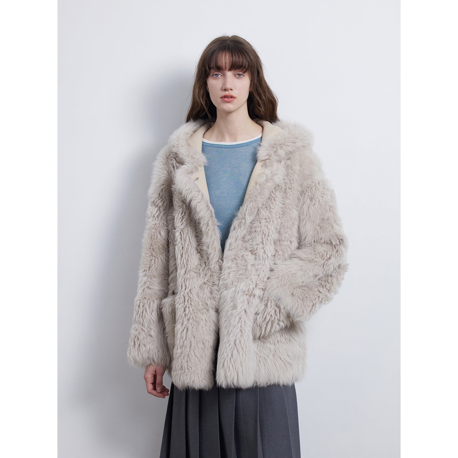 Clouds of Smoke Become Rain Imported Tuscan Hooded Sheepskin - NEWYORKLISTED