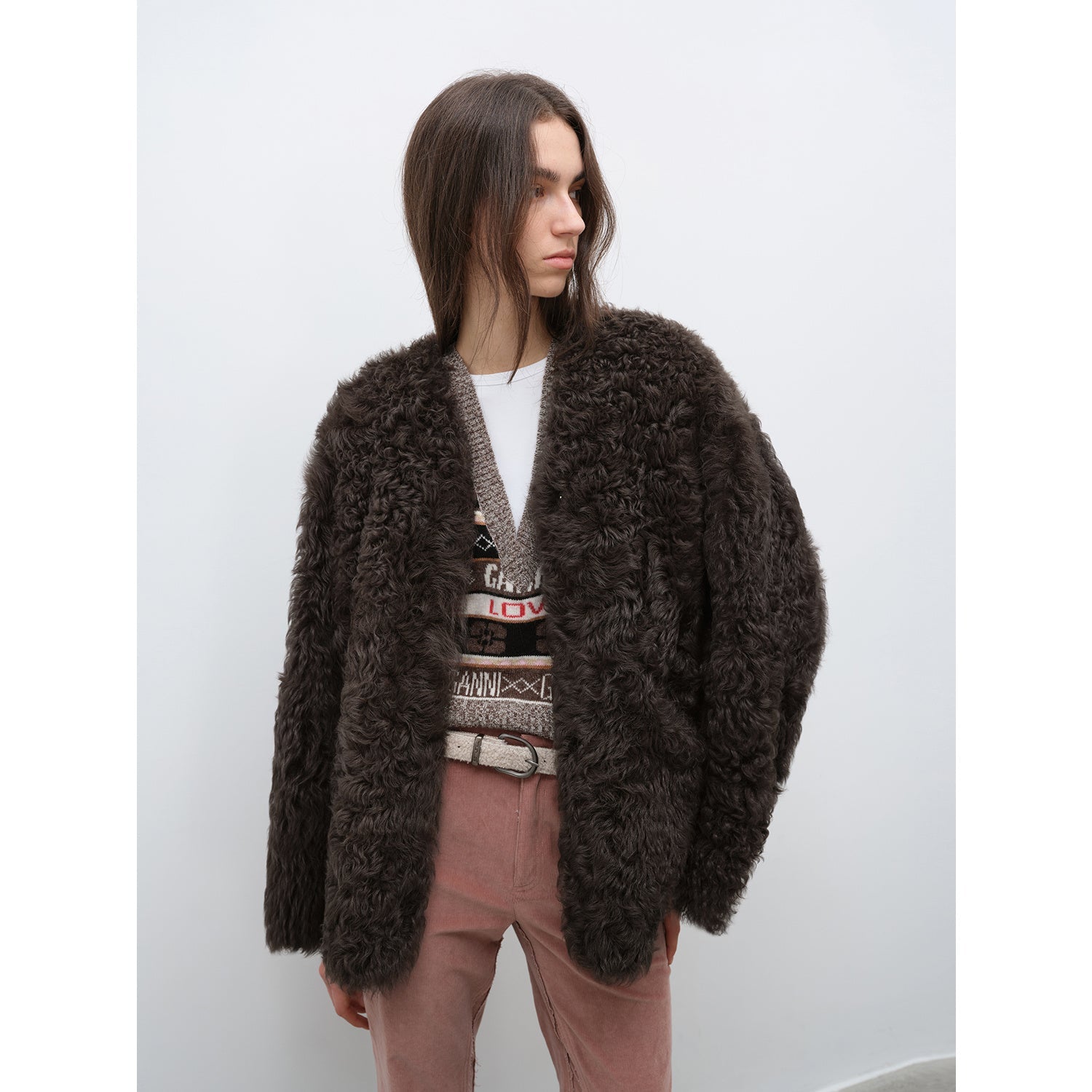 Castle Dusk Fashionable Casual V-Neck Italian Tuscan Sheepskin Coat - NEWYORKLISTED