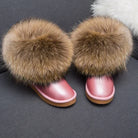 G&Zaco Luxury Winter Snow Boots Women Natural Real Fox Fur Boots Waterproof Genuine Suede Leather Boots Black Flat Short Boot - NEWYORKLISTED