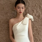 Boat Neck Mermaid Boho Wedding Dress With Train - NEWYORKLISTED