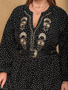 NEWYORKLISTED STYLE COLLECTION: Plus Size Embroidered Long Sleeve Dress - NEWYORKLISTED