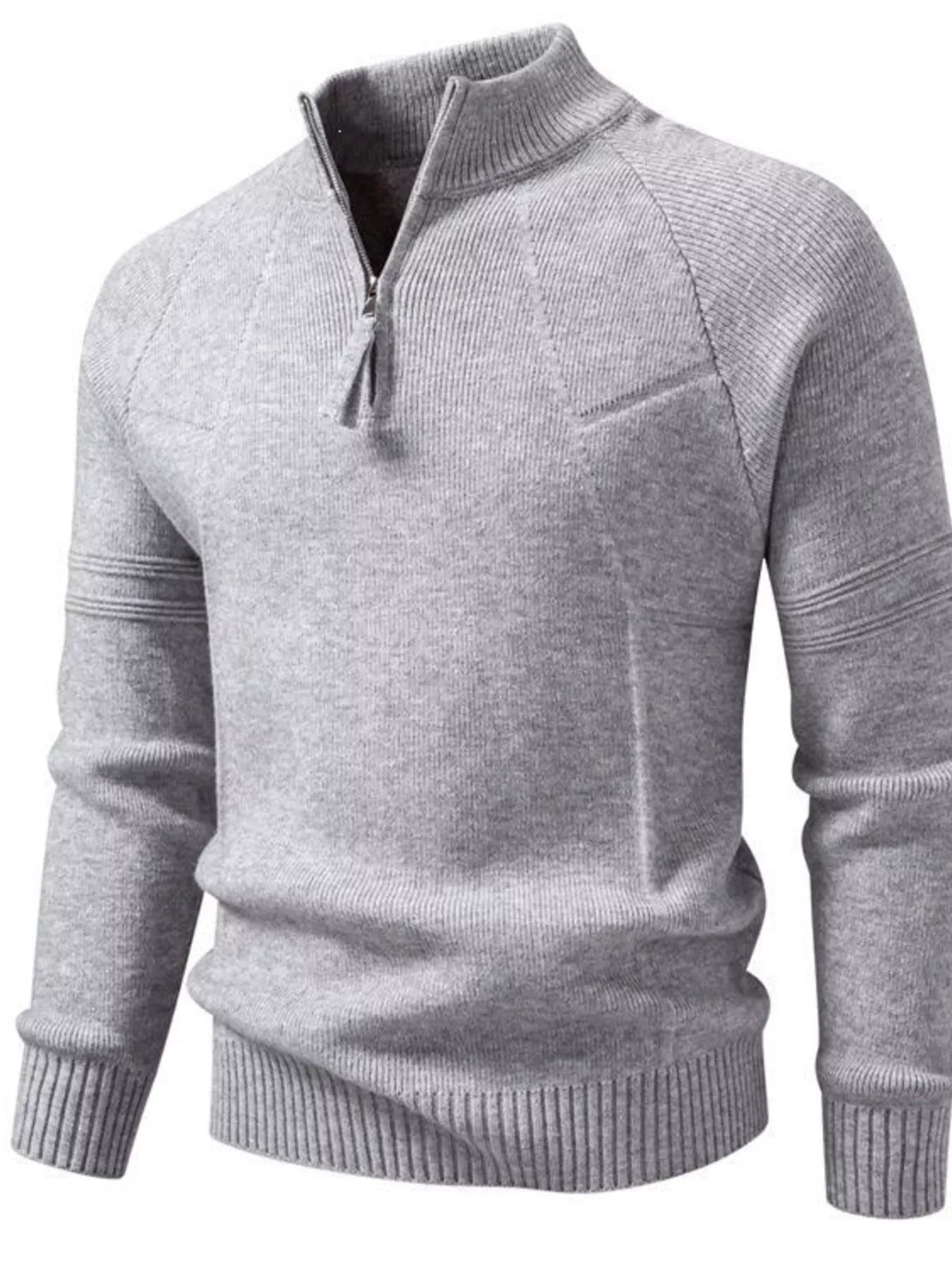 NEWYORKLISTED ATLAS MEN'S COLLECTION: Men's ribbed quarter-zip sweater, product view