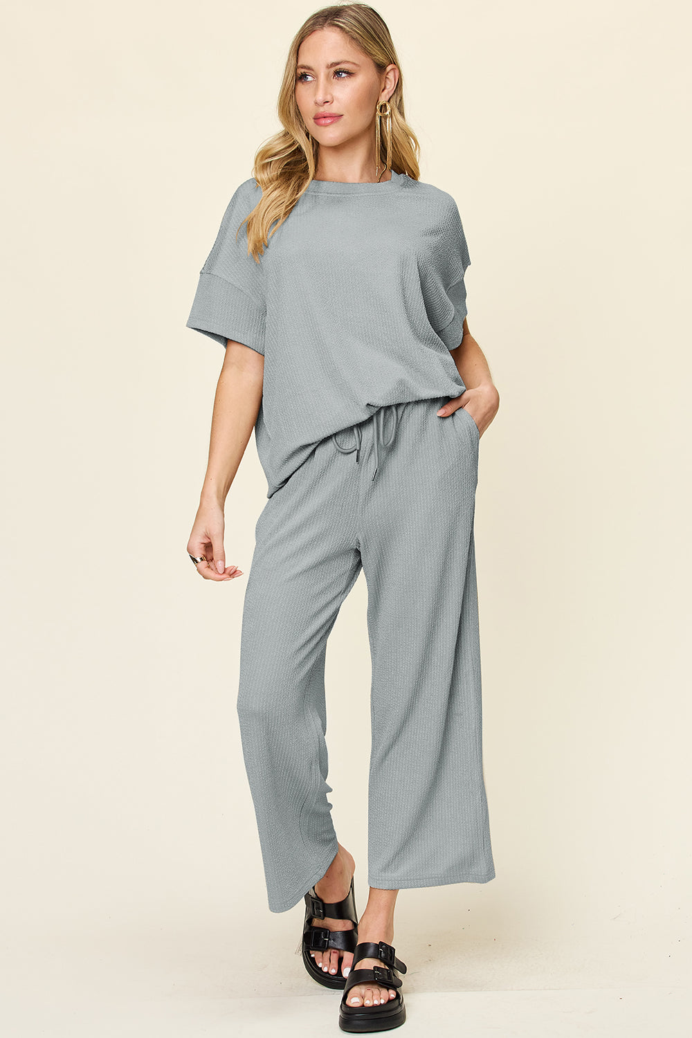 NYLD Short Sleeve T-Shirt and Wide Leg Pants - NEWYORKLISTED