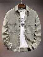 NEWYORKLISTED ATLAS MEN'S COLLECTION – Men's vintage washed denim dual-pocket shirt, product image 1
