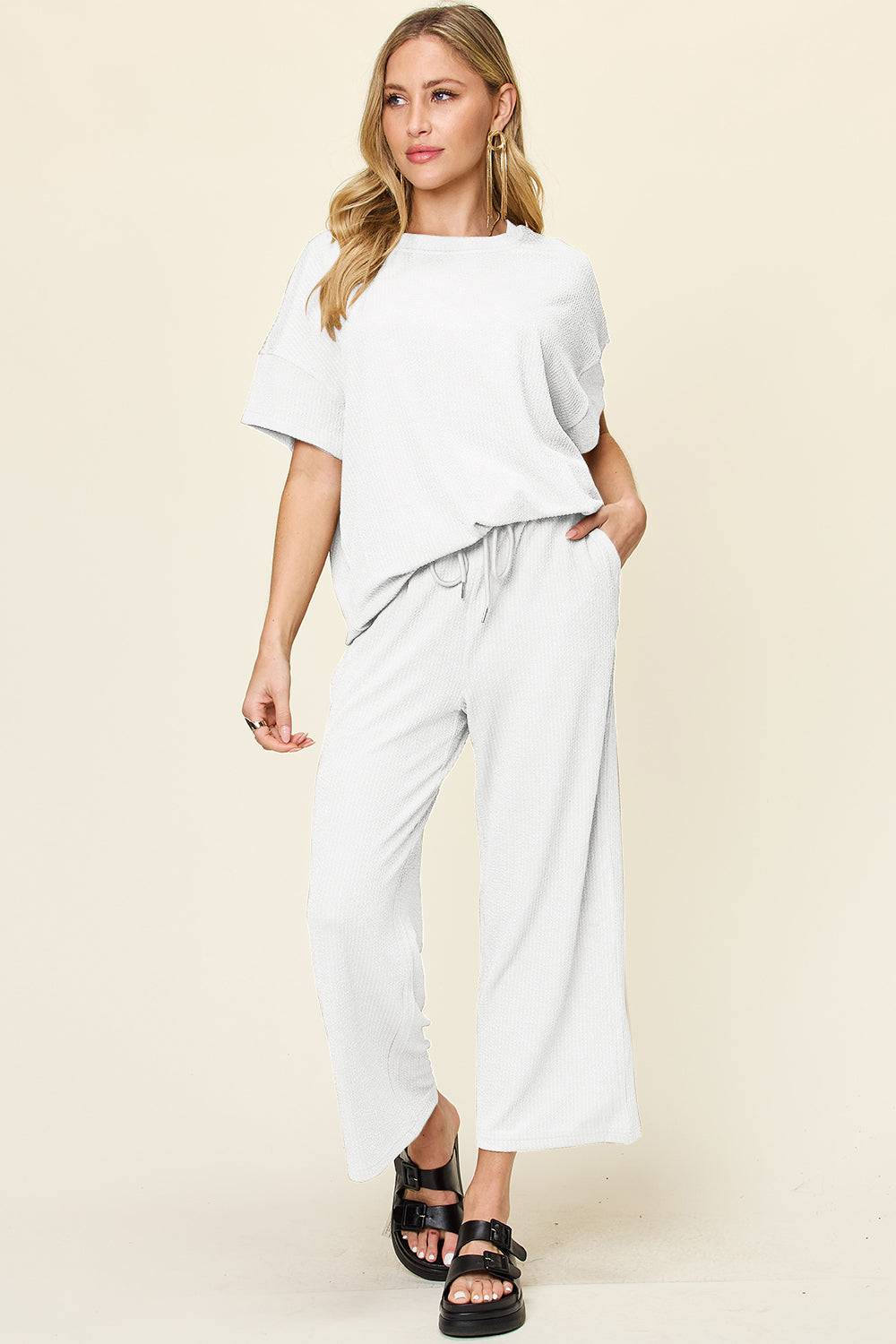 NYLD Short Sleeve T-Shirt and Wide Leg Pants - NEWYORKLISTED