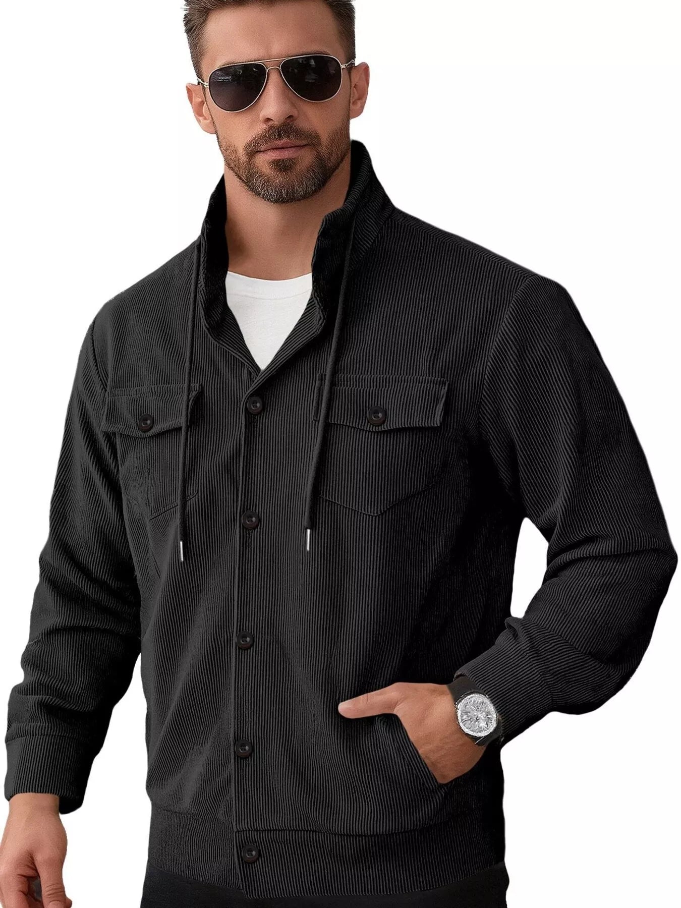 NEWYORKLISTED ATLAS MEN'S COLLECTION – Men's corduroy button-down jacket, product image 4