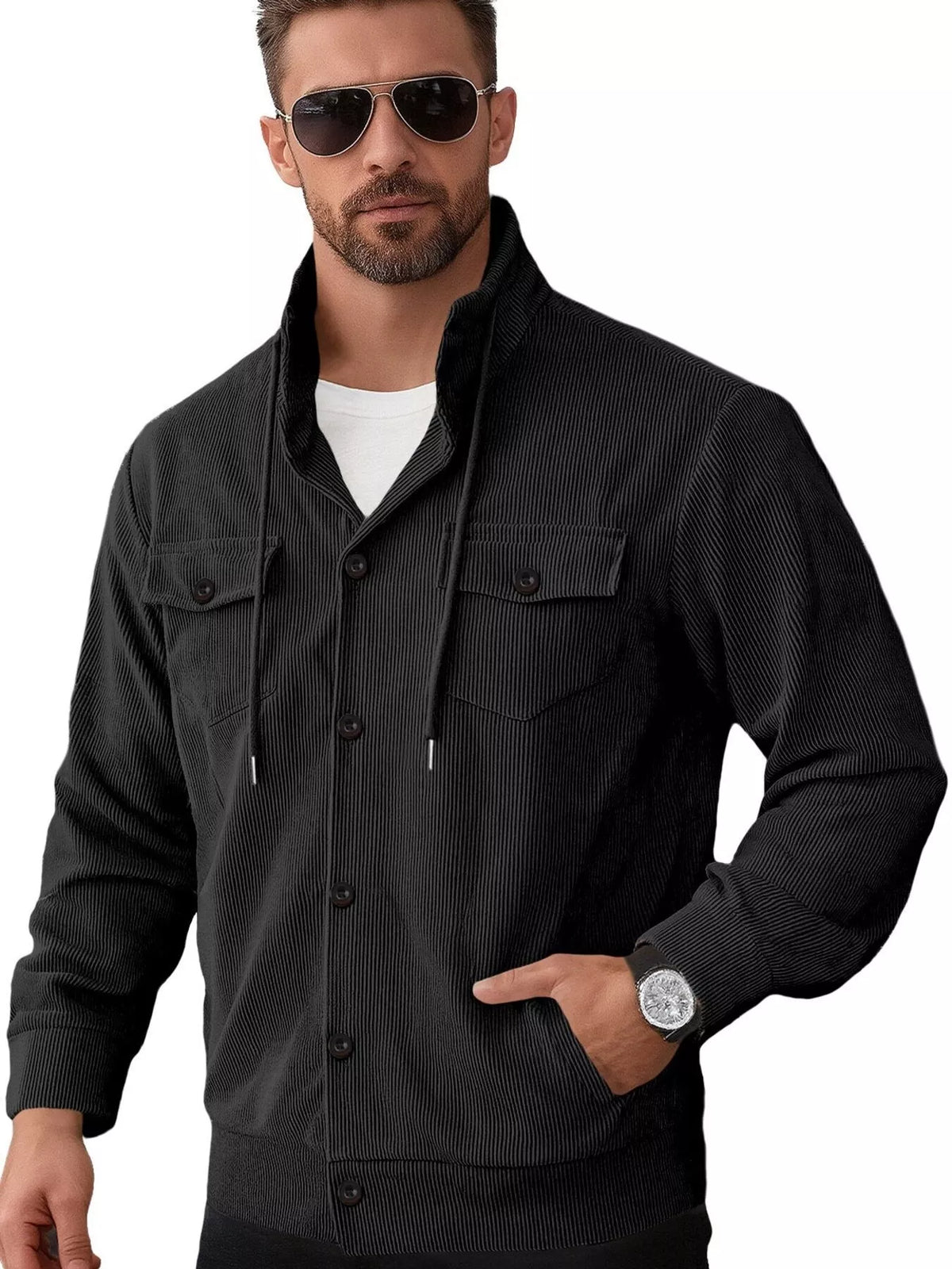 NEWYORKLISTED ATLAS MEN'S COLLECTION – Men's corduroy button-down jacket, product image 4
