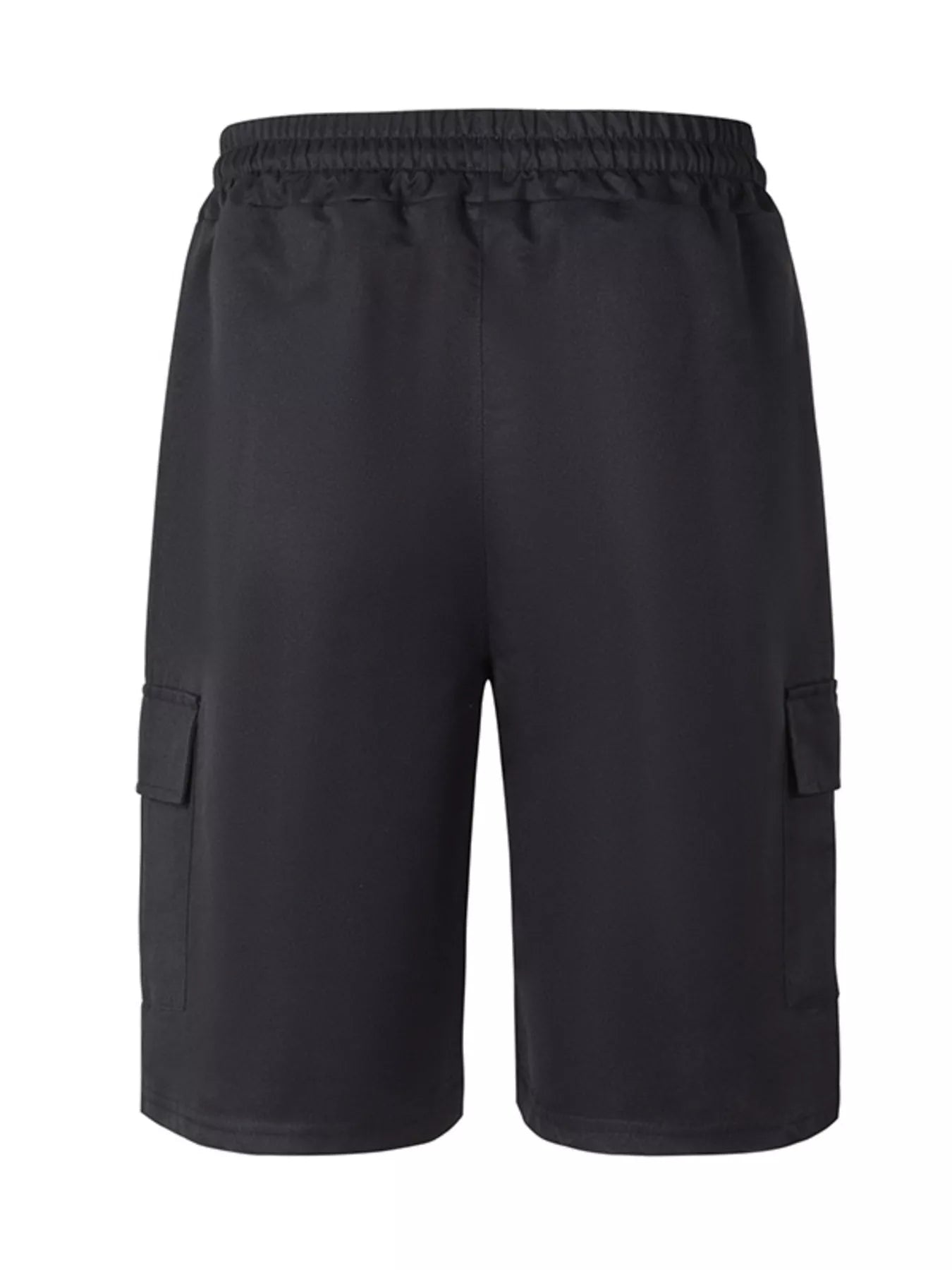 NEWYORKLISTED ATLAS MEN'S COLLECTION: Black cargo shorts on a white background