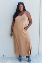 NYLD Full Size Cami Side Slit Maxi Dress in Camel - NEWYORKLISTED