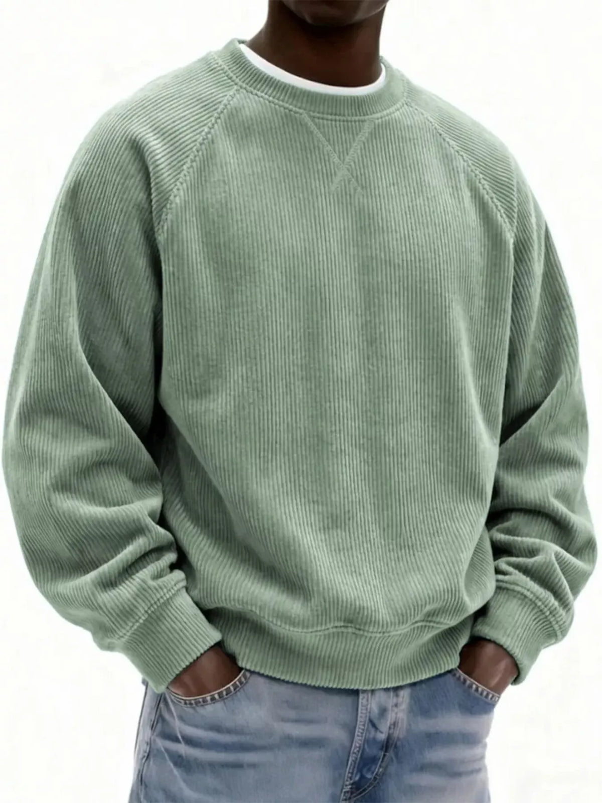 NEWYORKLISTED ATLAS MEN'S COLLECTION – Men's corduroy crew-neck sweatshirt, product image 5