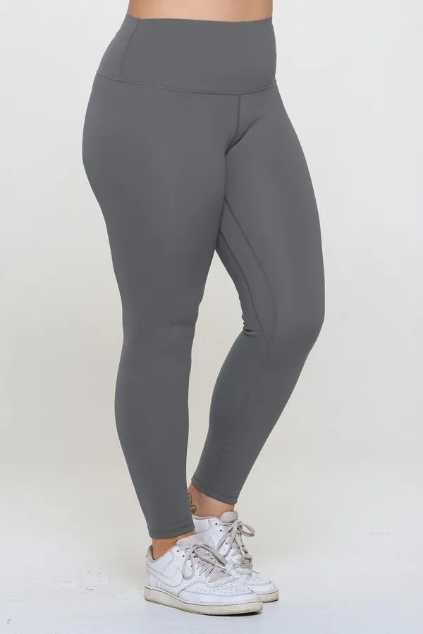 NEWYORKLISTED ACTIVEWEAR Gray leggings worn by a person on a white background